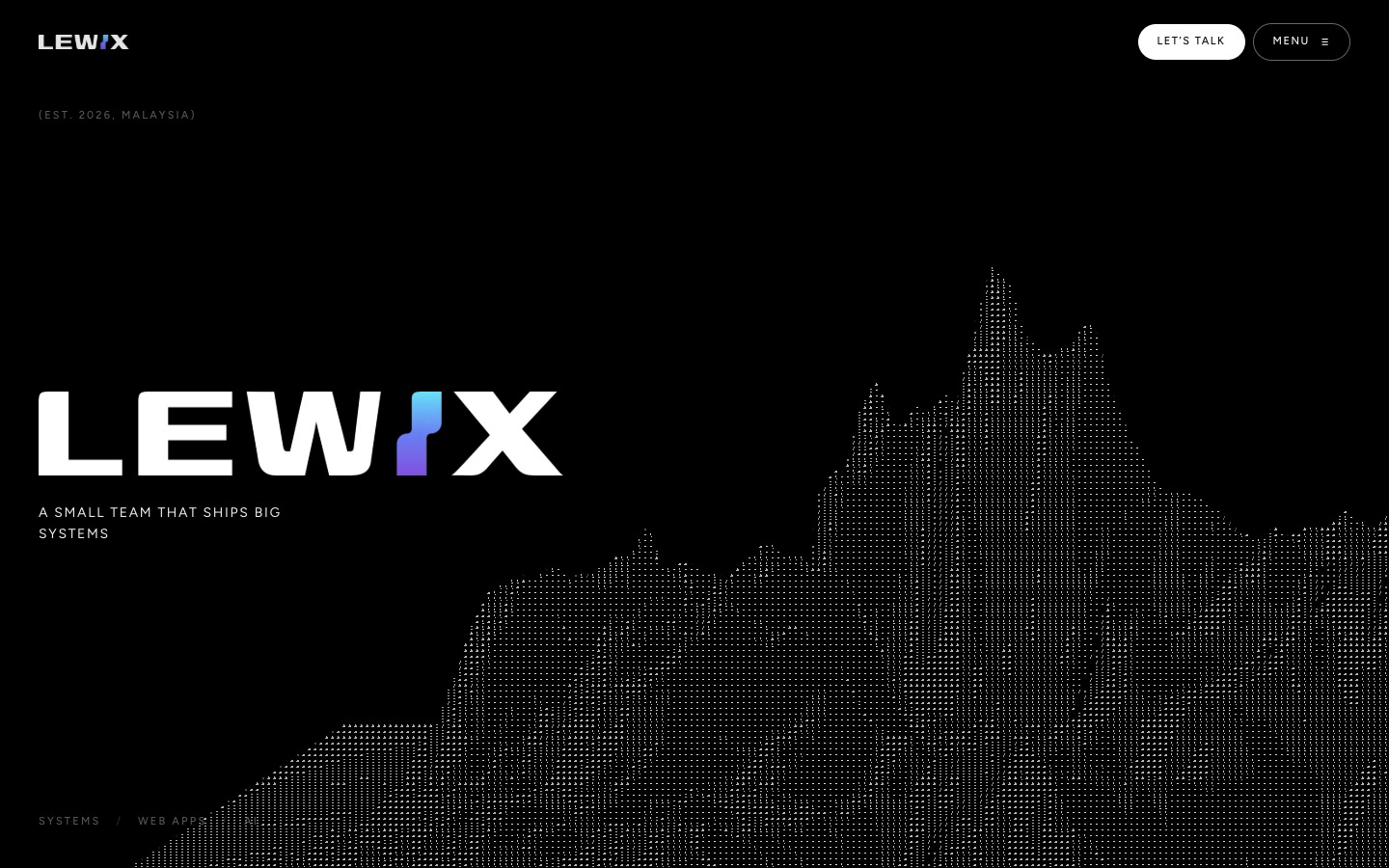Lewix.ai, desktop, the top of the page.