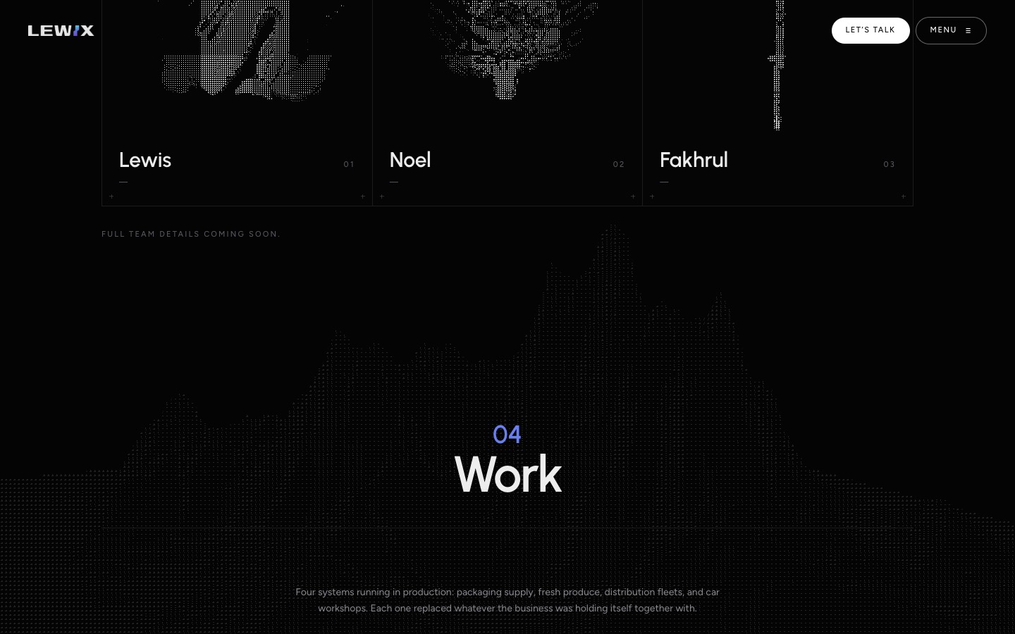 Lewix.ai, desktop, section 3.