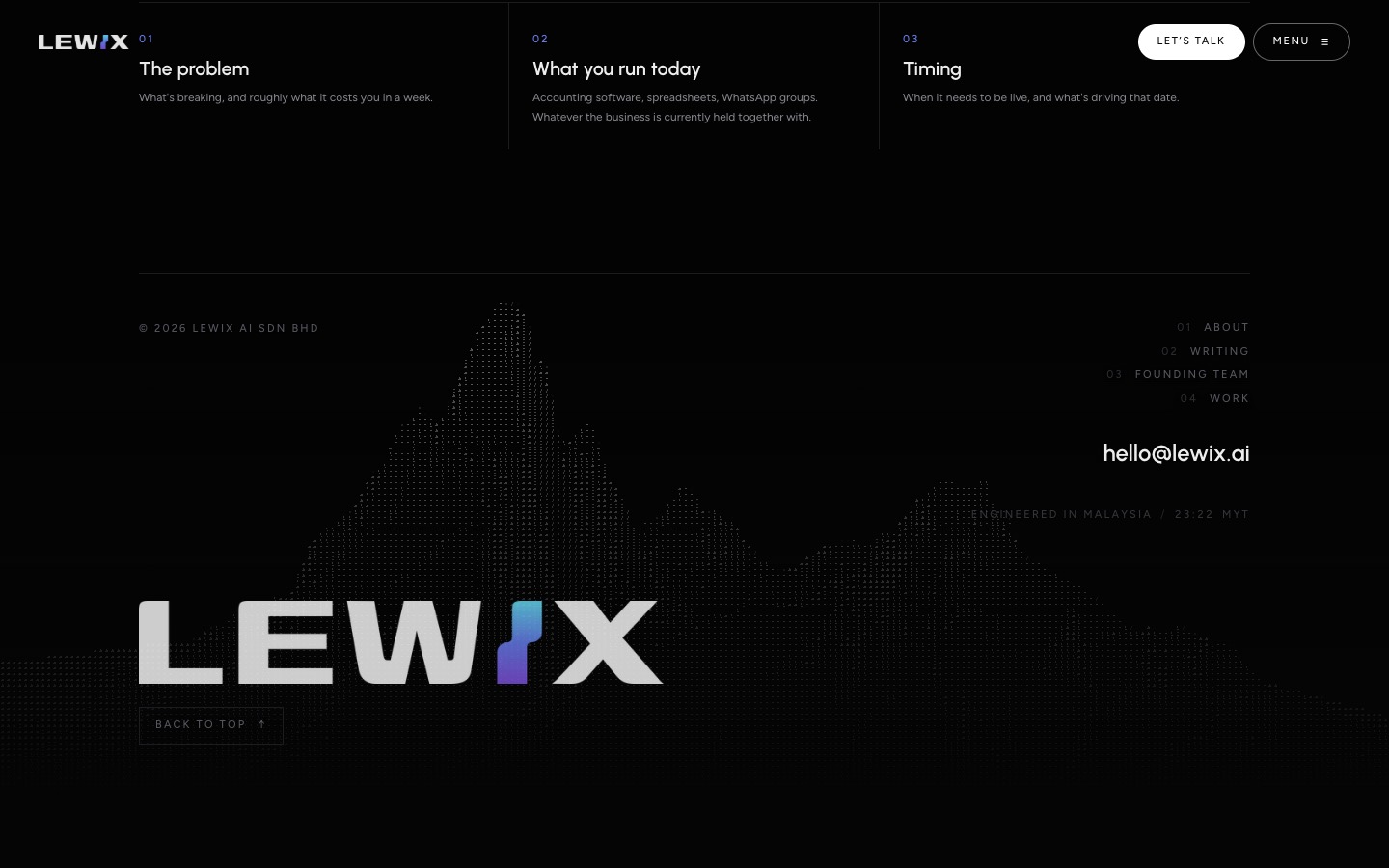 Lewix.ai, desktop, section 4.