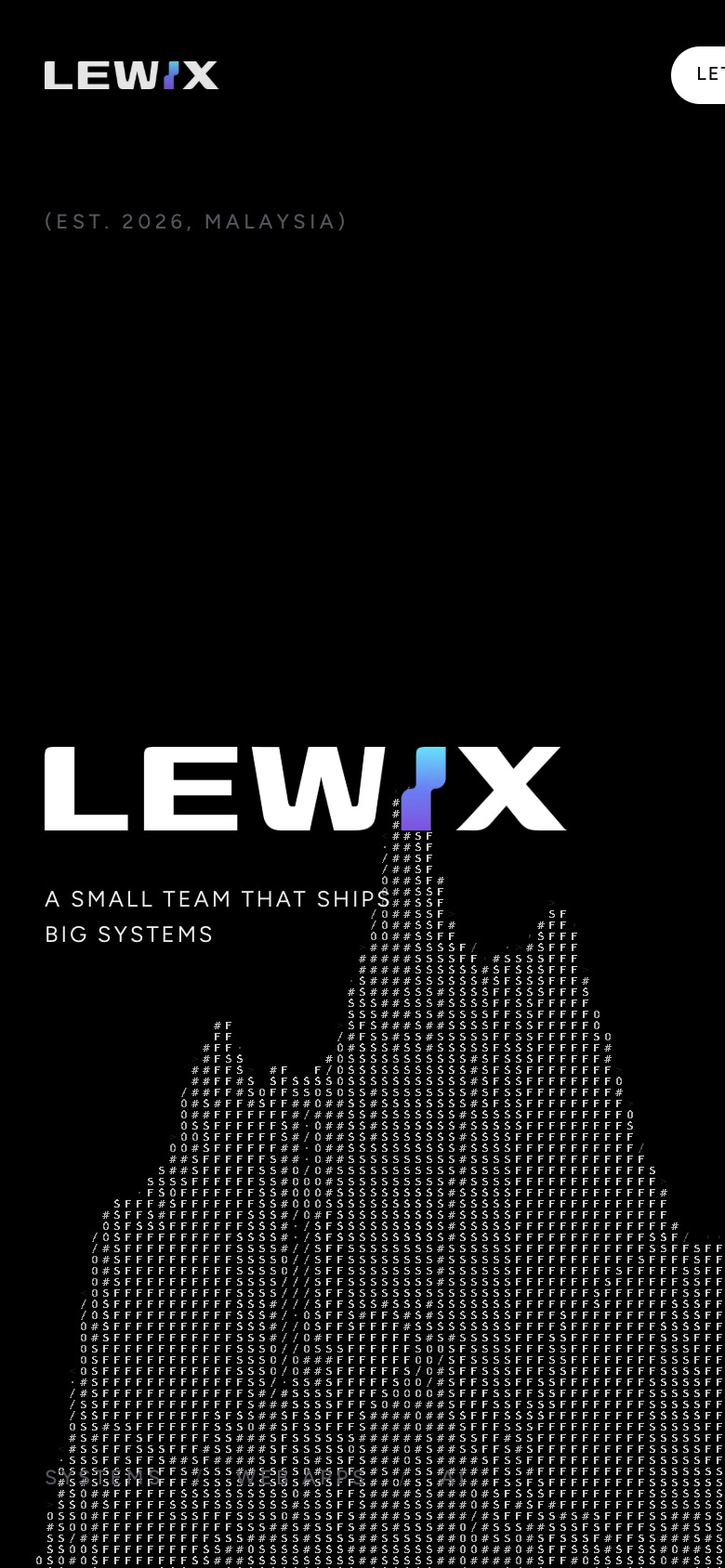 Lewix.ai on a 390px phone, the top of the page.