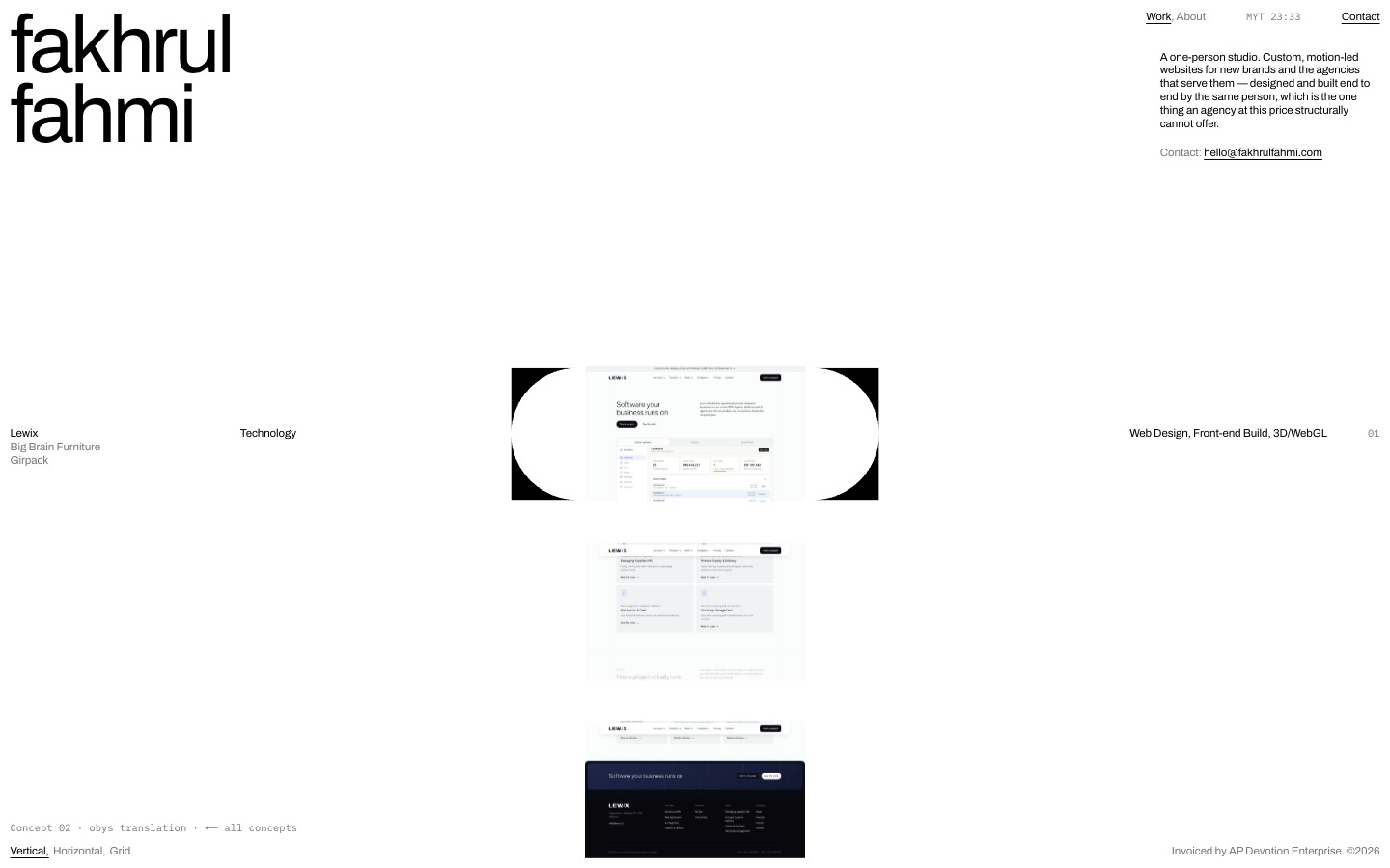 The Obys translation in vertical mode.