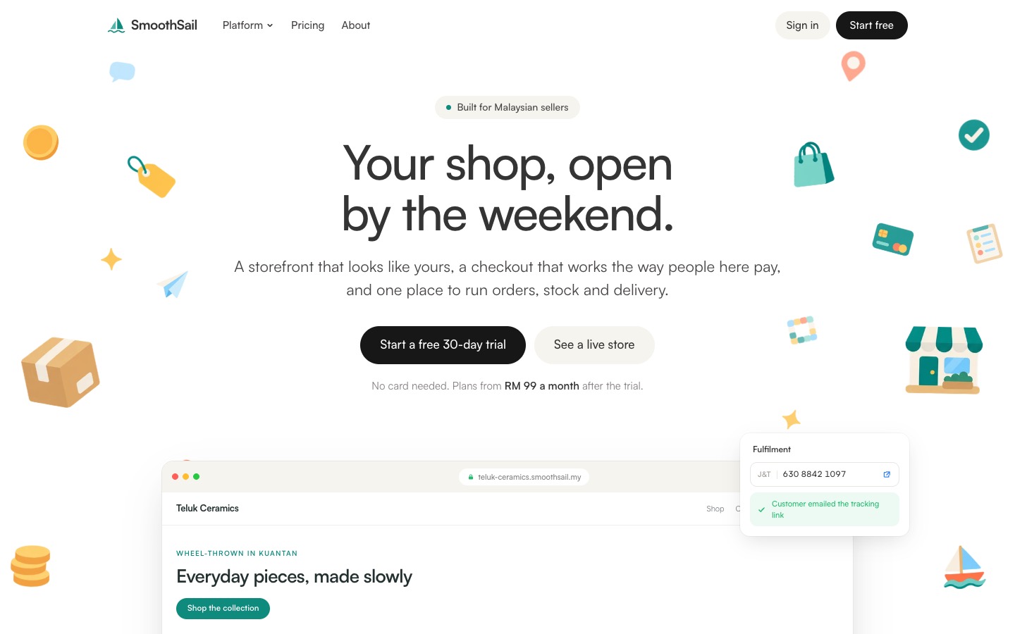 The SmoothSail product website.